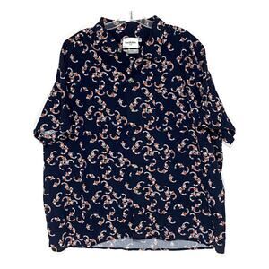 Goodfellow Koi Fish Button Slim Fit Shirt Mens XXL Hawaiian Vacation Tropical